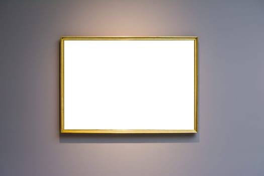 Art Museum Frame Dark Grey Wall Ornate Minimal Design White Isolated Clipping Path Template