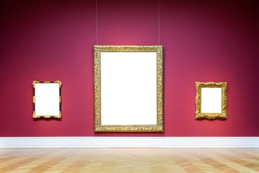 Art Museum Frame Wall Ornate Minimal Design White Isolated Clipping Path Template