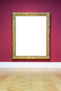 Art Museum Frame Wall Ornate Minimal Design White Isolated Clipping Path Template