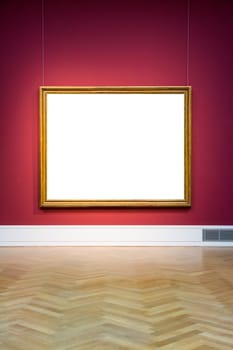 Art Museum Frame Wall Ornate Minimal Design White Isolated Clipping Path Template