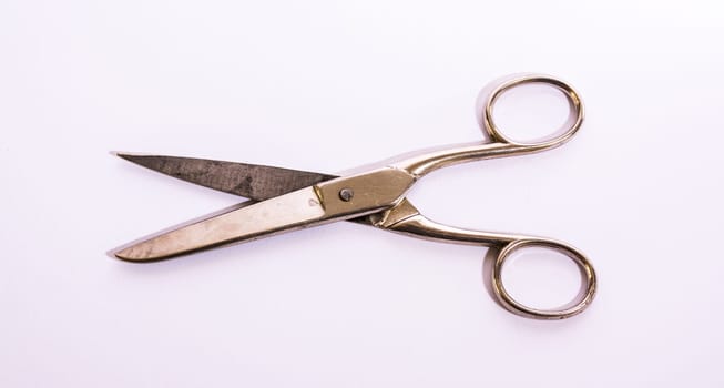 Shiny Metal Scissors Medical Construction Blank White Background Object