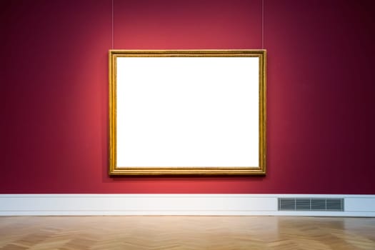 Art Museum Frame Wall Ornate Minimal Design White Isolated Clipping Path Template