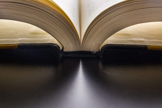 Book Pages Binding Spine Reading Flipping New Words Black Desk Bright