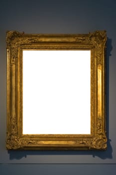 Art Museum Frame Vintage Ornate Painting Picture Blank Clipping Path Isolated Beautiful