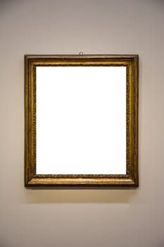 Art Museum Frame Wall Ornate Minimal Design White Isolated Clipping Path Template