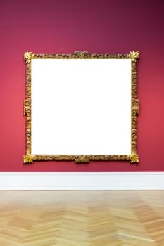 Art Museum Frame Wall Ornate Minimal Design White Isolated Clipping Path Template
