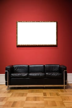 Art Museum Frame Wall Ornate Minimal Design White Isolated Clipping Path Template