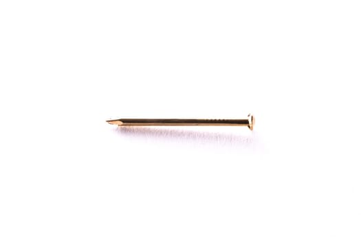 Single Nail Metal Chrome Gold Standing Laying Object Construction Background