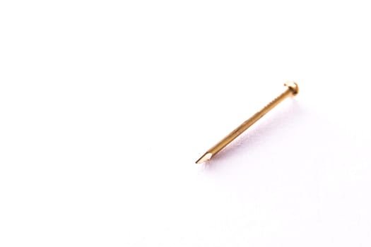 Single Nail Metal Chrome Gold Standing Laying Object Construction Background