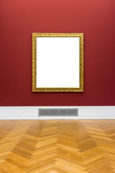 Art Museum Frame Wall Ornate Minimal Design White Isolated Clipping Path Template