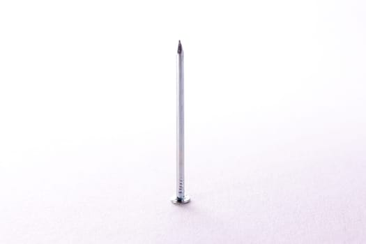 Single Nail Metal Chrome Gold Standing Laying Object Construction Background