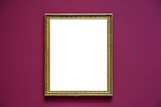 Art Museum Frame Wall Ornate Minimal Design White Isolated Clipping Path Template