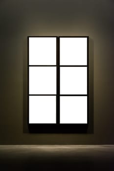 Art Museum Frame Dark Grey Wall Ornate Minimal Design White Isolated Clipping Path Template