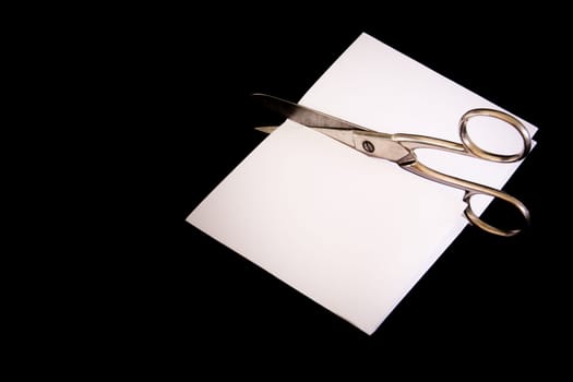 Scissors Cut Paper Game Victory Lost Black Isolated Background Metal
