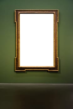 Art Museum Frame Wall Ornate Minimal Design White Isolated Clipping Path Template