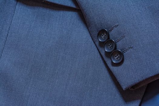 Blazer Closeup Texture Detail Textile Blue Tuxedo Suit Professional Handsome Men Fashion Button Handkerchief Lapel Material Jacket