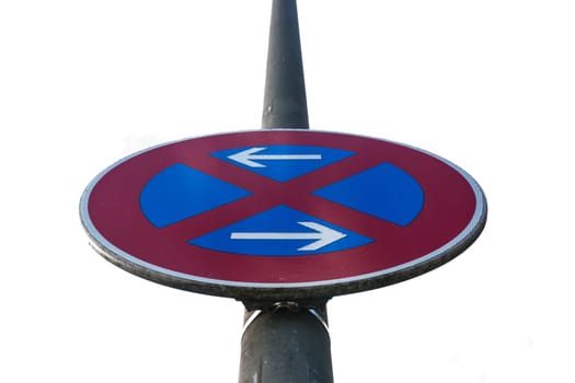 Both Directions Ways Traffic Sign European Isolated White Background