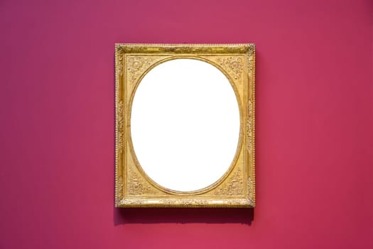 Art Museum Frame Wall Ornate Minimal Design White Isolated Clipping Path Template