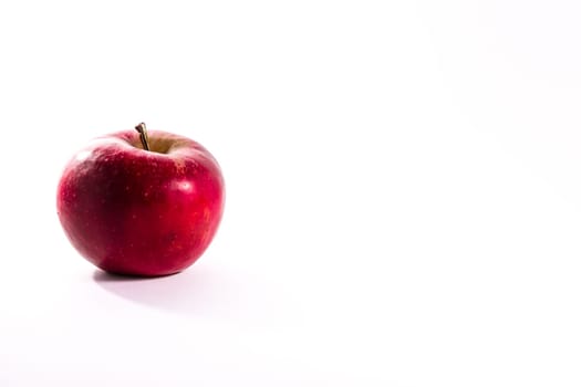 Bright Red Juicy Apple Fruit Fresh Diet Food Isolated White Background