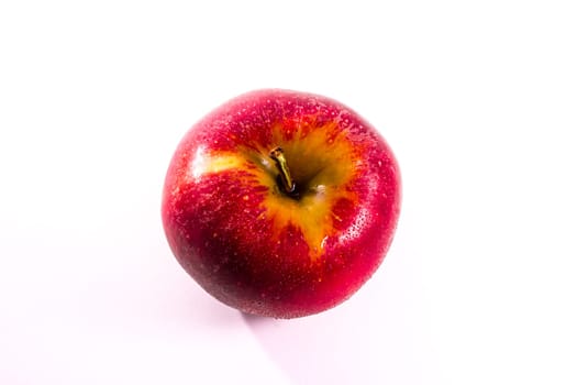 Bright Red Juicy Apple Fruit Fresh Diet Food Isolated White Background