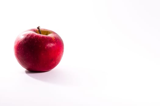 Bright Red Juicy Apple Fruit Fresh Diet Food Isolated White Background