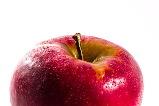 Bright Red Juicy Apple Fruit Fresh Diet Food Isolated White Background