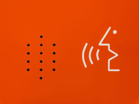 Bright Orange Abstract Diagram Speaker Emergency Contract Device