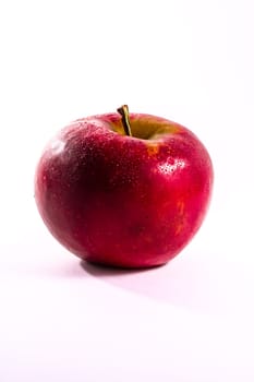Bright Red Juicy Apple Fruit Fresh Diet Food Isolated White Background