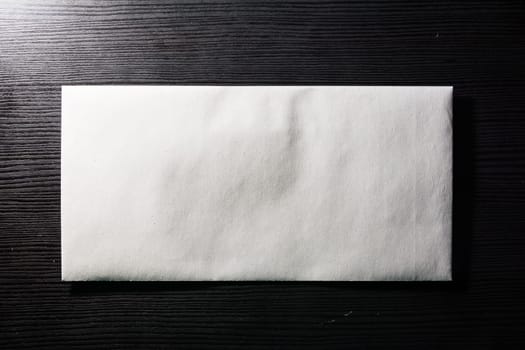 Blank Letter Envelope Template White Paper Texture Background Desk