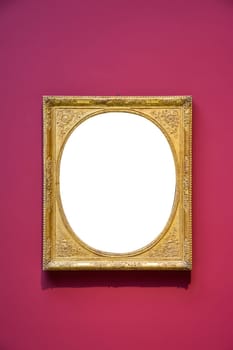 Art Museum Frame Wall Ornate Minimal Design White Isolated Clipping Path Template