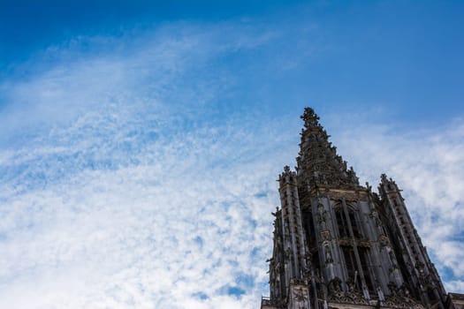 Close-Up Shot Spire Top Ulm Münster Cathedral Church Germany Europe