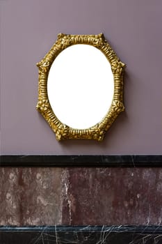 Art Museum Frame Wall Ornate Minimal Design White Isolated Clipping Path Template