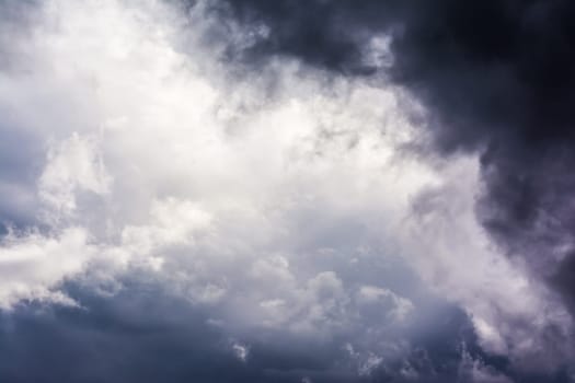 Deep Blue Black Dramatic Stormy Clouds Weather Sky Detail Contrast Skylight Approaching Rain Overcast