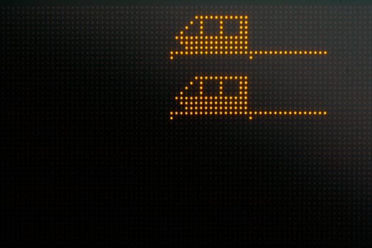 Digital Train Subway Public Transportation Arrival Arrangement Display LED Sign Symbol Wagon Car Carts Orange Black Electronic