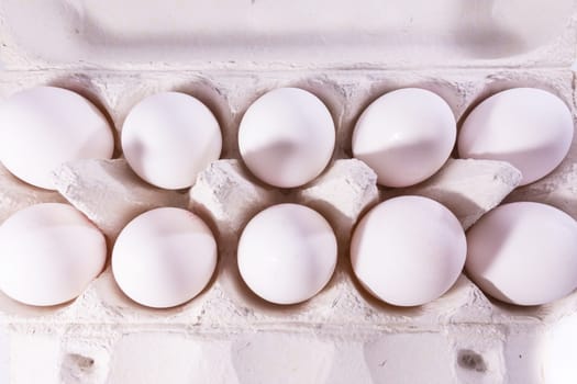 Eggs Package Tray Material Cardboard Fresh Ingredient Cooking Shells White Unbroken Isolated Background Blank