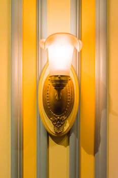 Old Fashioned Retro Vintage Lamp Electric Wall Detail Wooden