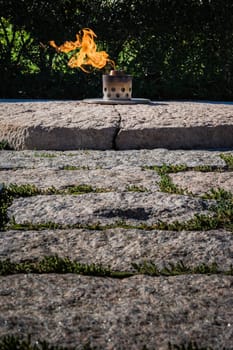 Eternal Flame John F. Kennedy Memorial Grave Arlington Cemetery Washington DC