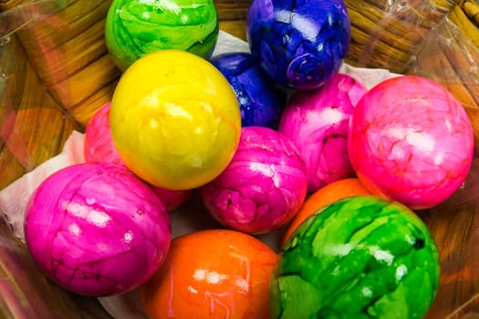 Easter Egg Colorful Basket Painted Food Festive Season Celebration Holiday