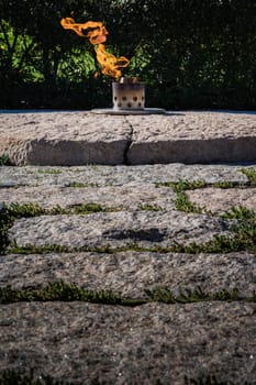 Eternal Flame John F. Kennedy Memorial Grave Arlington Cemetery Washington DC