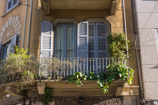 European Apartment Balcony HIstorical Building Traditional Old Architecture Italian Plants Stone Brick