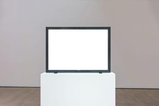 Modern Art Museum Frame Wall Clipping Path Isolated White Vector Illustration Template