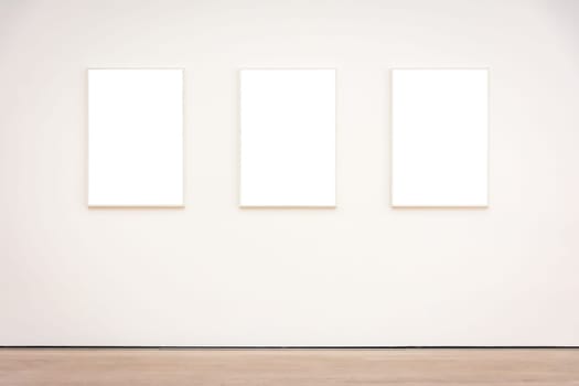 Modern Art Museum Frame Wall Clipping Path Isolated White Vector Illustration Template
