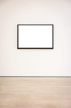 Modern Art Museum Frame Wall Clipping Path Isolated White Vector Illustration Template