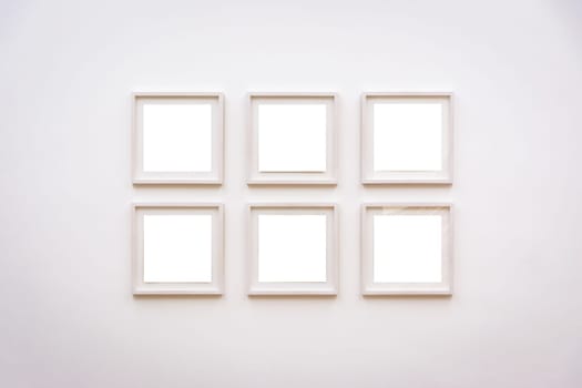 Modern Art Museum Frame Wall Clipping Path Isolated White Vector Illustration Template