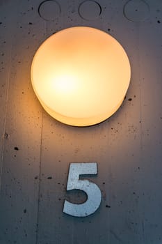 Five 5 Apartment Floor Number Map Wall Metal Light Decoration