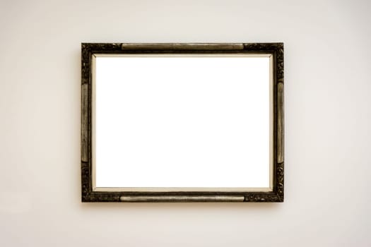 Modern Art Museum Frame Wall Clipping Path Isolated White Vector Illustration Template