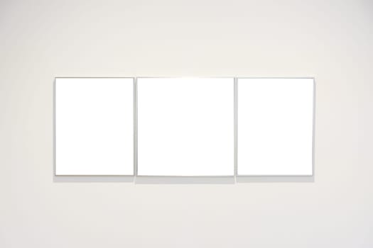 Modern Art Museum Frame Wall Clipping Path Isolated White Vector Illustration Template
