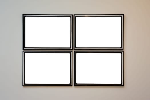Art Museum Frame Wall Ornate Minimal Design White Isolated Clipping Path Template