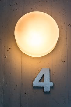 Four 4 Apartment Floor Number Map Wall Metal Light Decoration