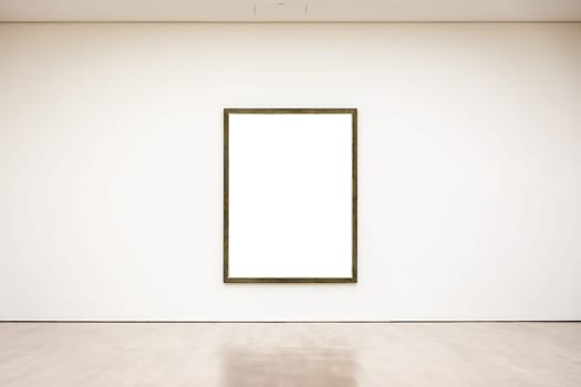 Modern Art Museum Frame Wall Clipping Path Isolated White Vector Illustration Template